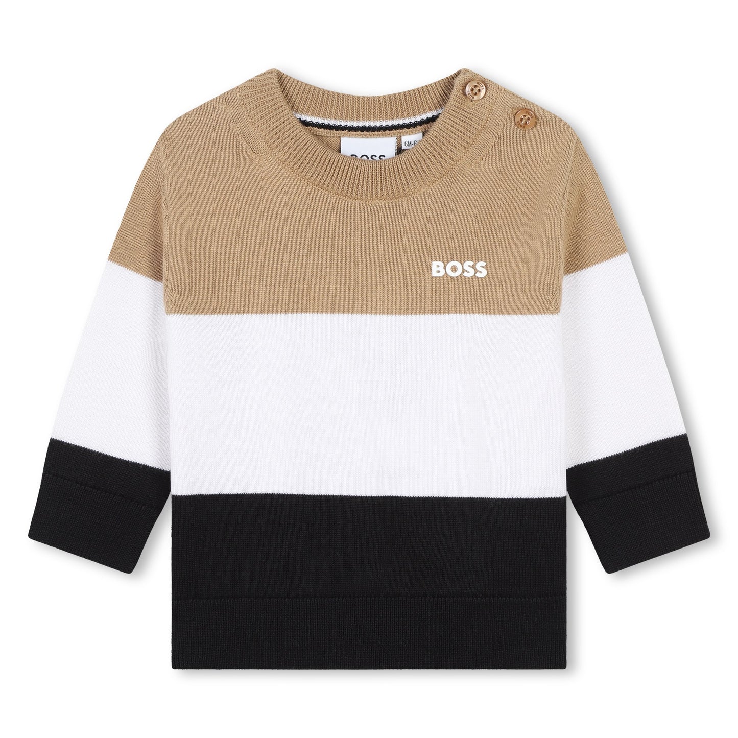 Boss, sweaters, Boss - Tan, white, black  pullover