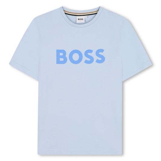 Boss, T-shirts, Boss - Short sleeved, crew neck T-shirt,  Persian blue