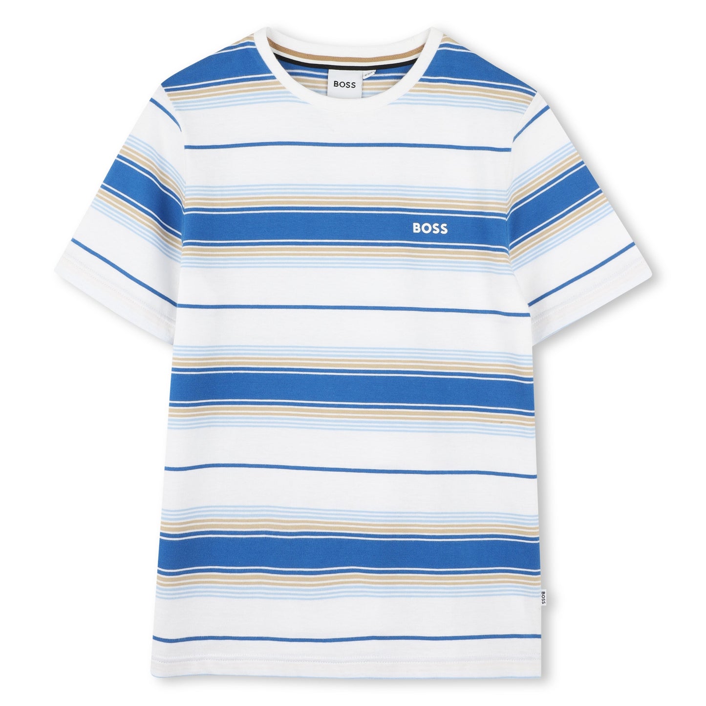 Boss, T-shirts, Boss - Short sleeved, crew neck blue stripe T-shirt,