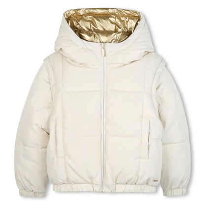 Boss -  Gold reversible puffer jacket, 4yrs