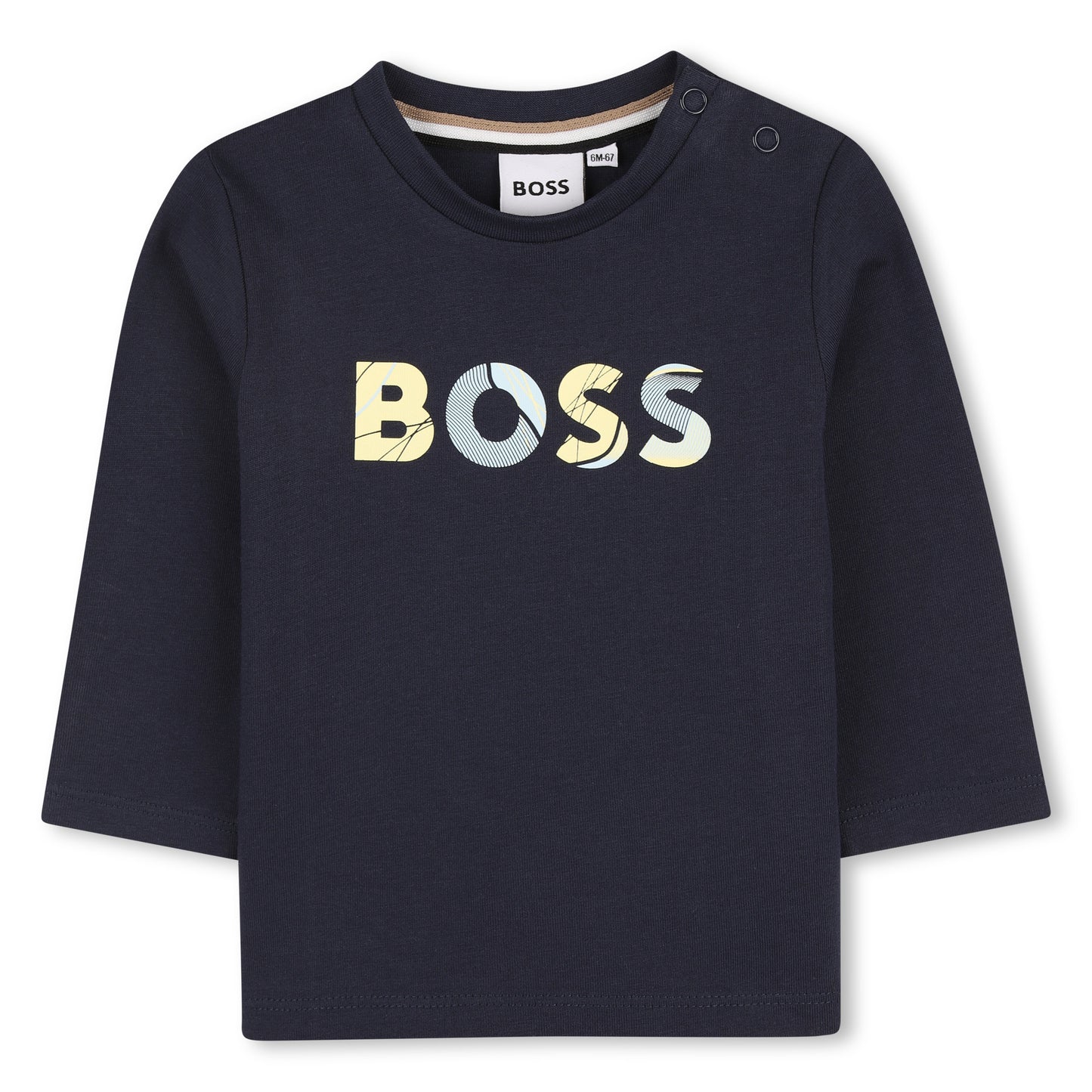 Boss - Navy long sleeved T-shirt.  (18m - 3yrs)