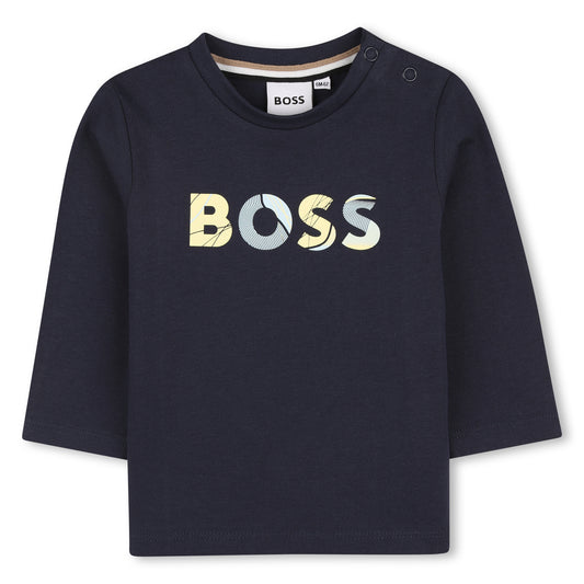 Boss - Navy long sleeved T-shirt.  (18m - 3yrs)
