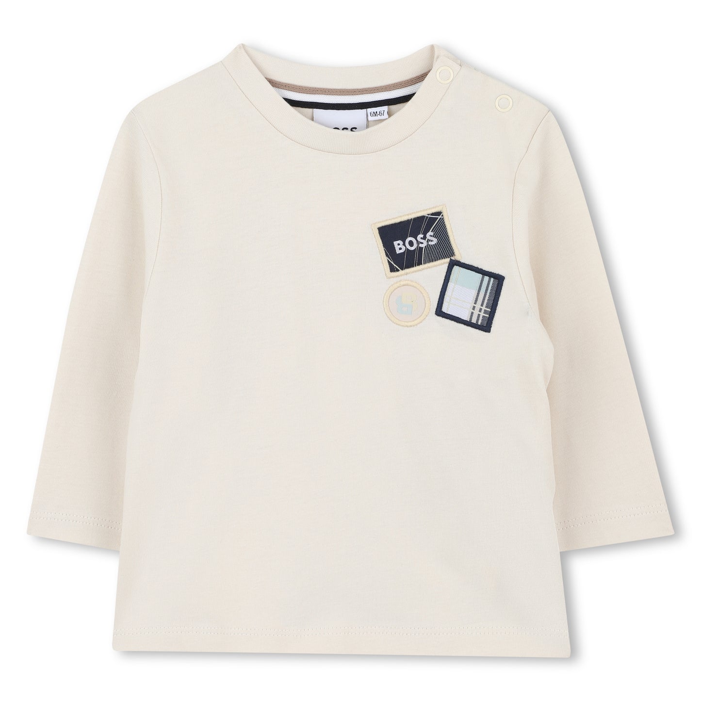 Boss - Sand, long sleeved T-shirt.  (18m -3yrs)