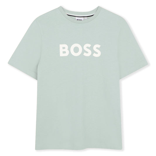 Boss - Toddler, mint T-shirt with BOSS  front print