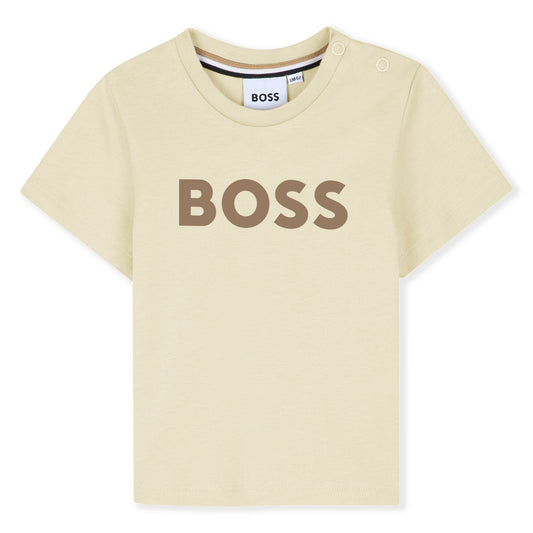 Boss - Toddler, Beige T-shirt with BOSS  front print