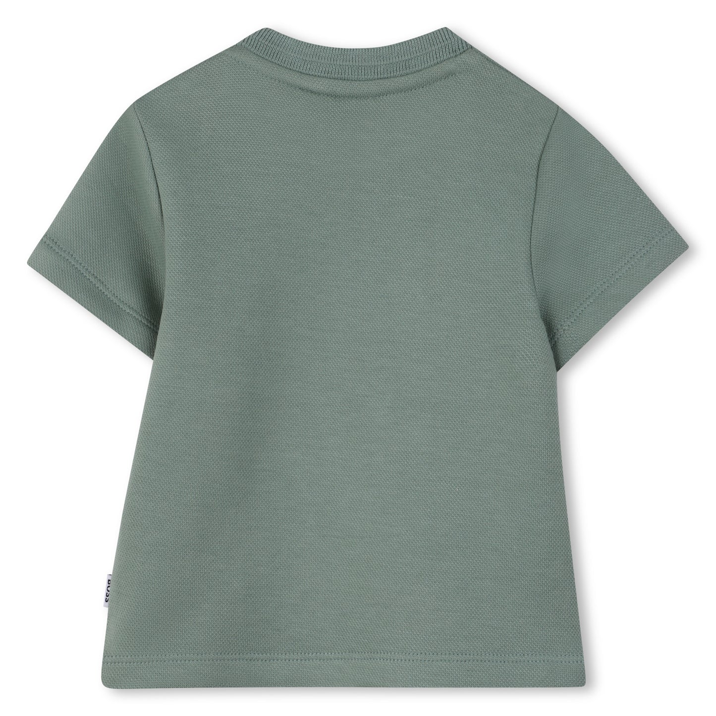 Boss - Toddler, textured green t-shirt with navy, beige Boss front print