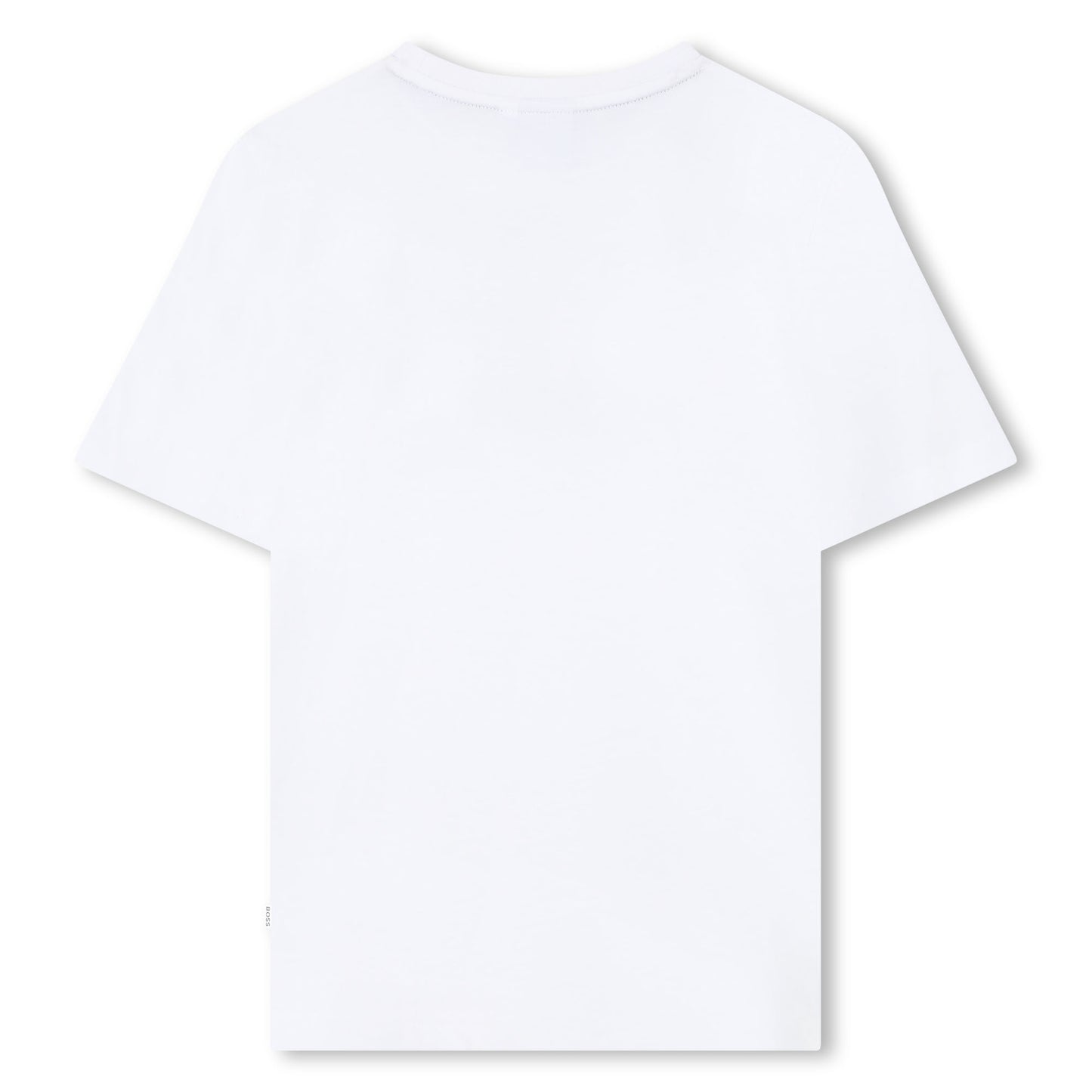 Boss - White crew neck T-shirt with signature boss front stripes
