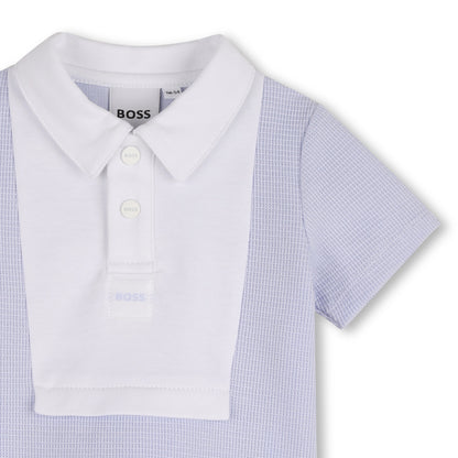 Boss - Baby 2 piece outfit, Polo  Top and shorts, pale blue