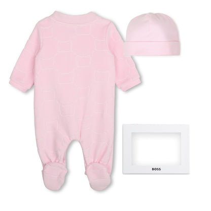 Boss - Romper and hat, soft pink