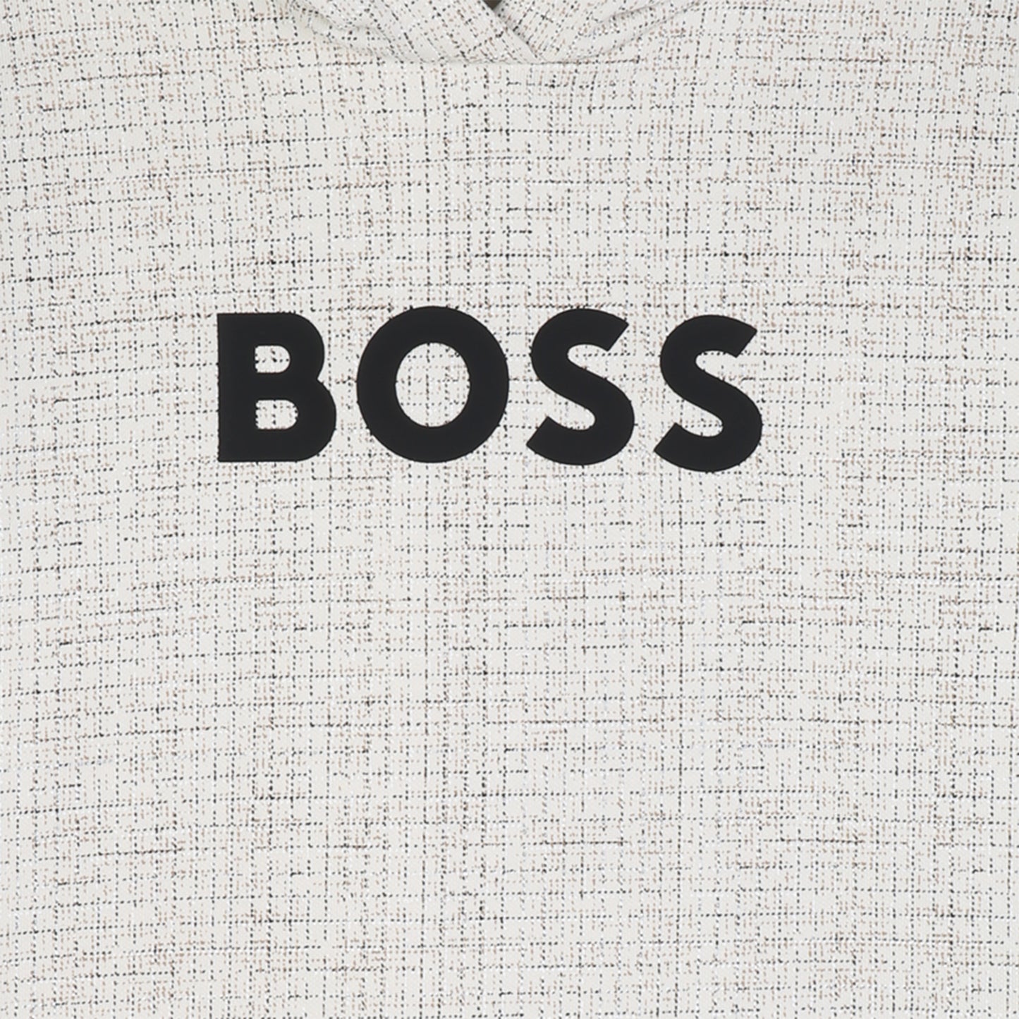 Boss - Hoodie with all over grid print and front BOSS branding