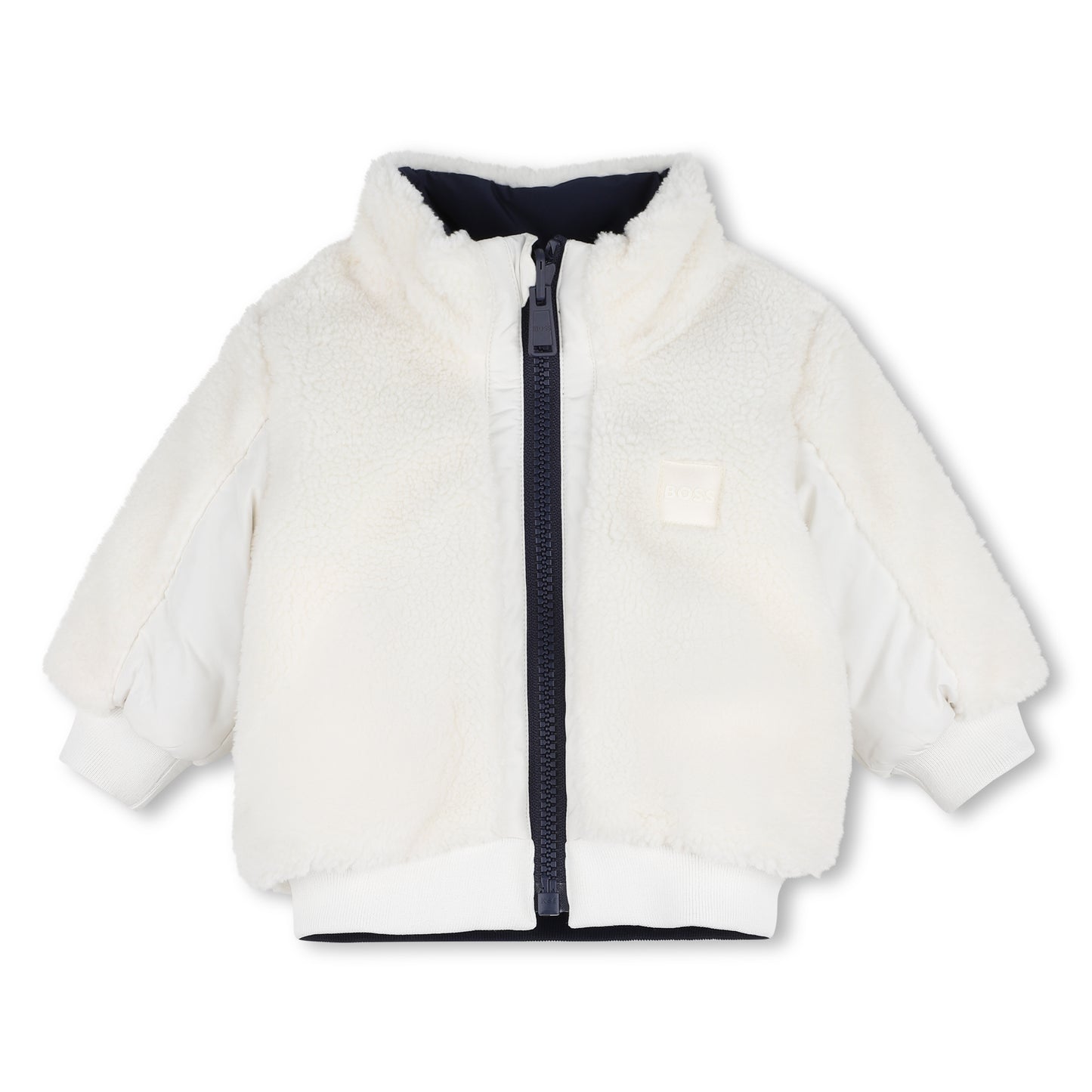 Boss - Zip fleece, reversible, navy and cream (toddler)