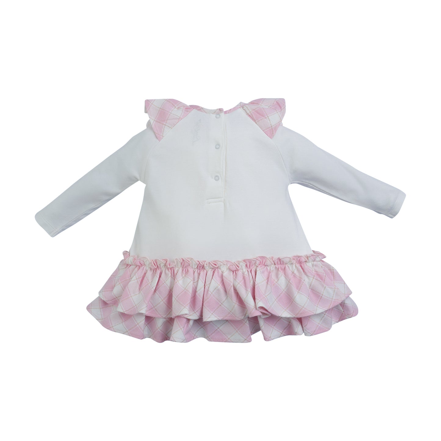 Little A, dresses, Little A - White and pink jersey frill dress, Emily