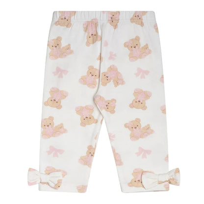 Little A, 2 piece legging sets, Little A - Bear print legging set, pink