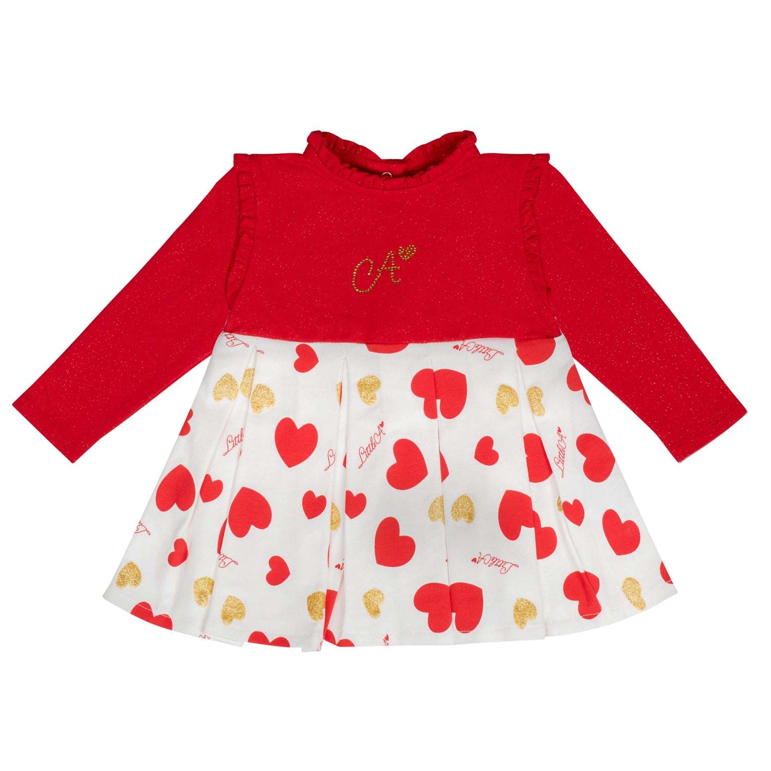 Little A, dresses, Little A - Heart print bow dress