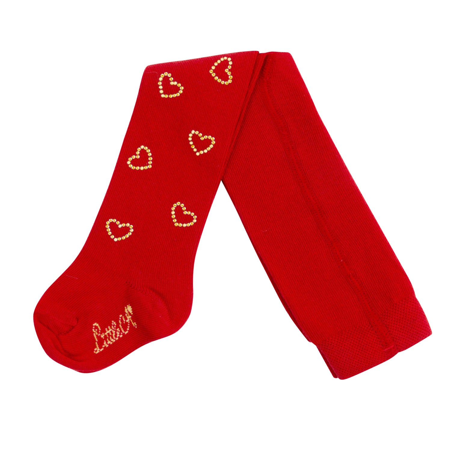 Little A, Tights, Little A -  Diamante heart tights, Red