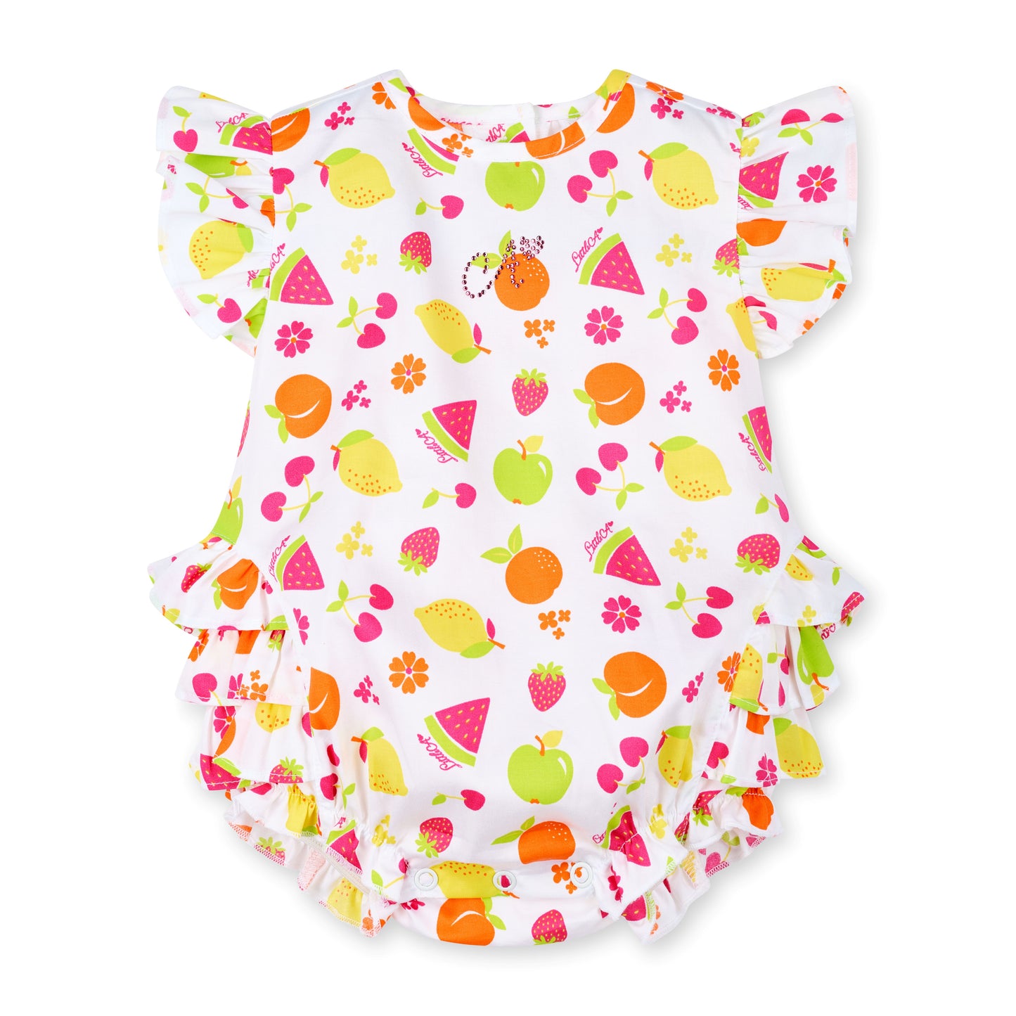 Little A - Fruit romper with side frills