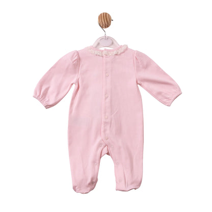 Mintini - Pale pink romper with lace detail