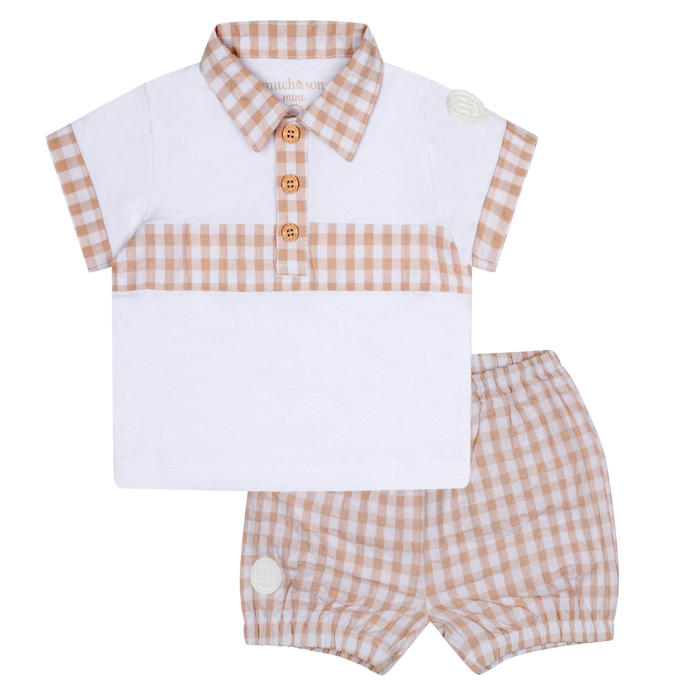 Mitch & Son, 2 piece outfits, Mitch & Son - 2 piece shorts set, sand check, Samuel