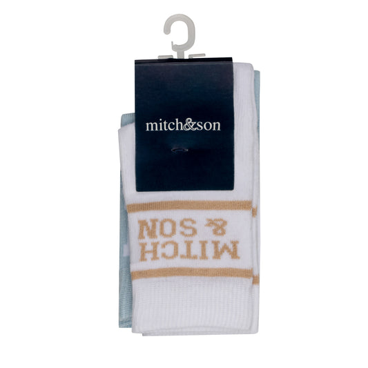 Mitch & Son, socks, Mitch & Son - Sky blue and white 2 pr pack of socks, Tamir