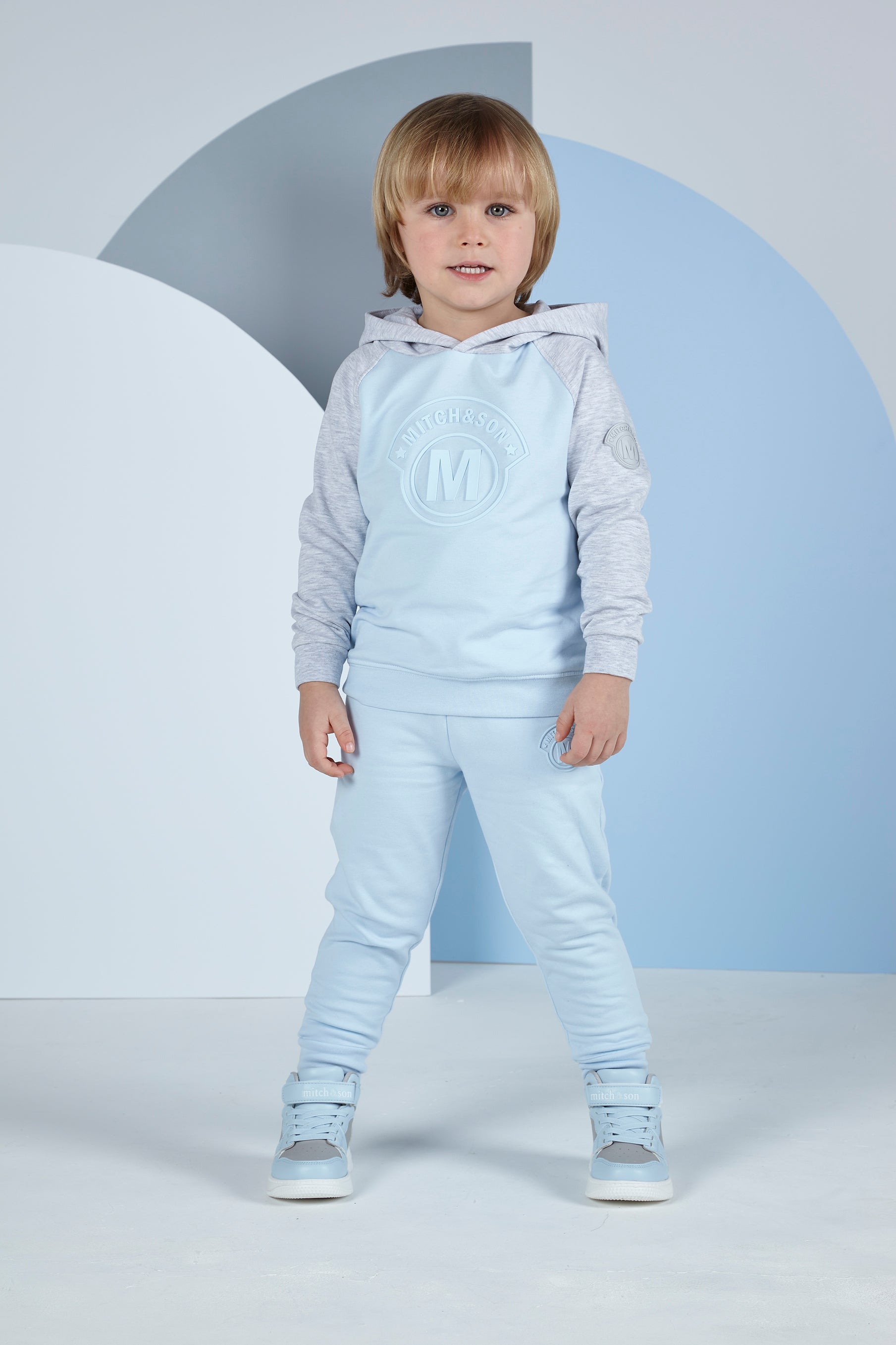 Mitch & Son, tracksuits, Mitch & Son - Sky blue hoody M logo tracksuit, Nathan