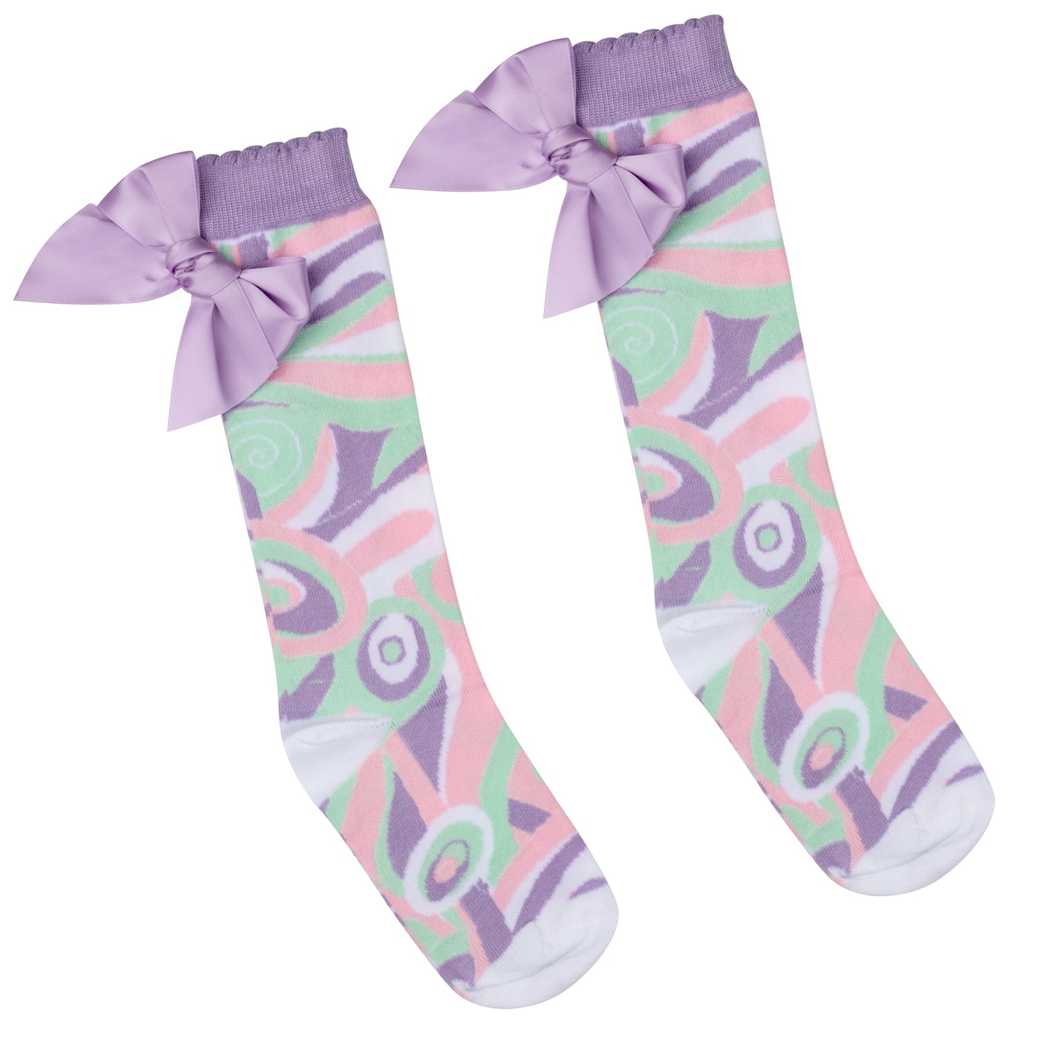 A'Dee, Socks, A'Dee - Lilac pastel patterned socks,