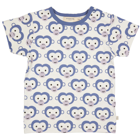 Pigeon Organics, T-shirts, Pigeon Organics - Soft Jersey short sleeved T-shirt, monkey print