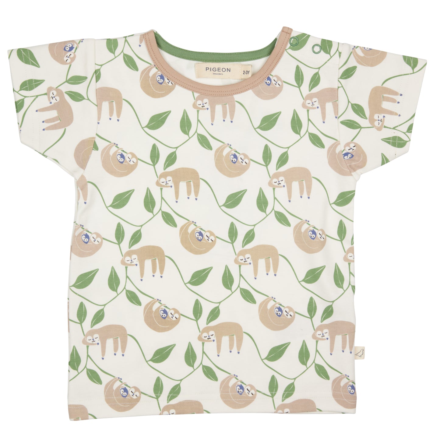 Pigeon Organics, T-shirts, Pigeon Organics - Soft Jersey short sleeved T-shirt, Sloth print