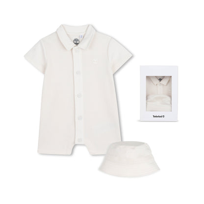 Timberland -  Ivory romper and matching hat