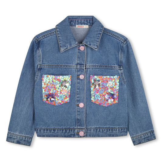 Billieblush - Denim jacket with sequin pocket details