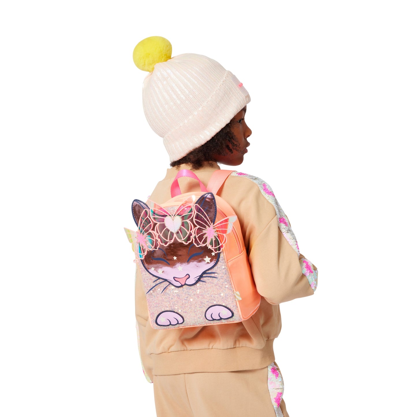 Billieblush - Pink Pull on bobble hat