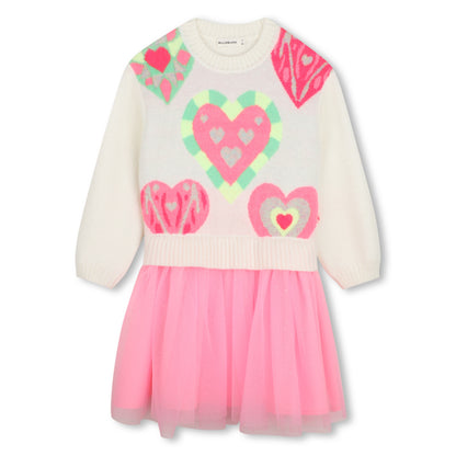 Billieblush - Knit and tule heart design dress