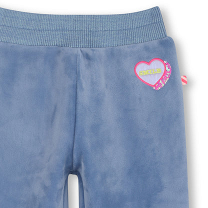 Billieblush - Velour, blue, wide joggers