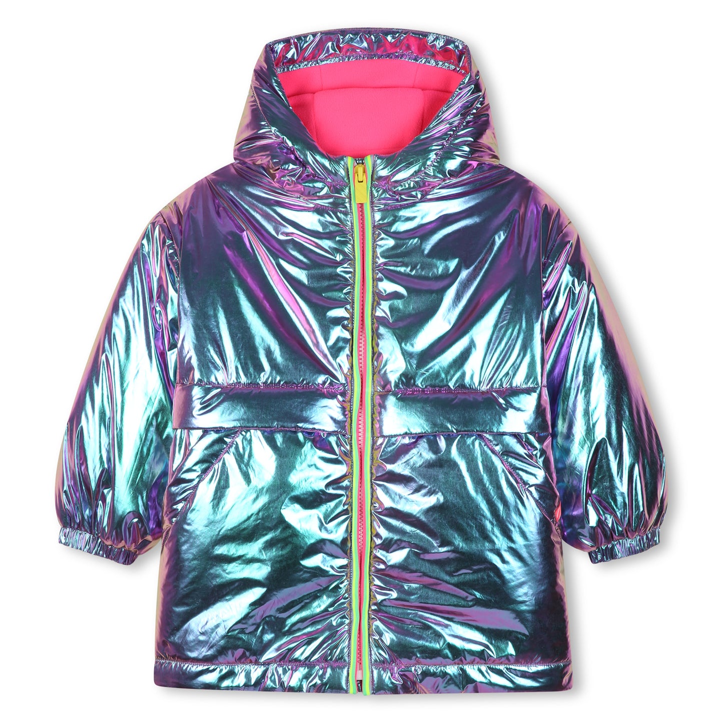 Billieblush - Iridescent purple padded hooded coat,