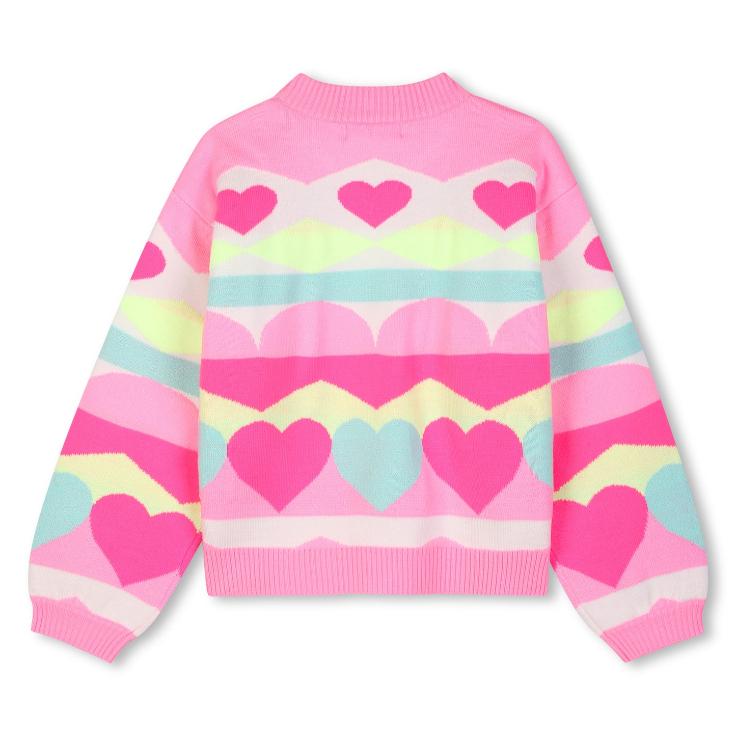 Billieblush - Pink knit sweater, heart pattern