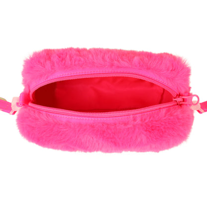 Billieblush - Pink faux fur shoulder bag with eyes