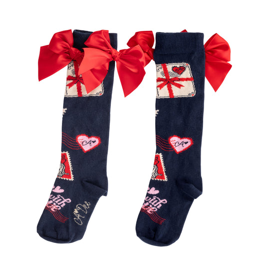 A'Dee, socks, A'Dee - Ramona navy socks