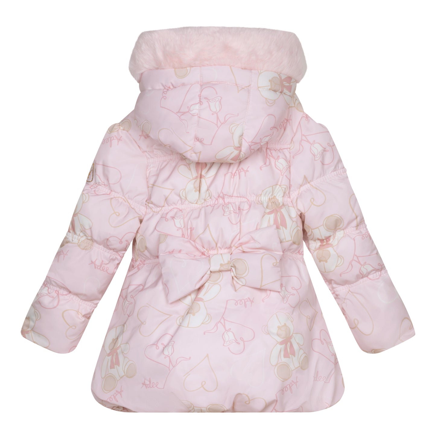 A'Dee, Coats & Jackets, A'Dee - Stella faux fur hooded teddy print jacket