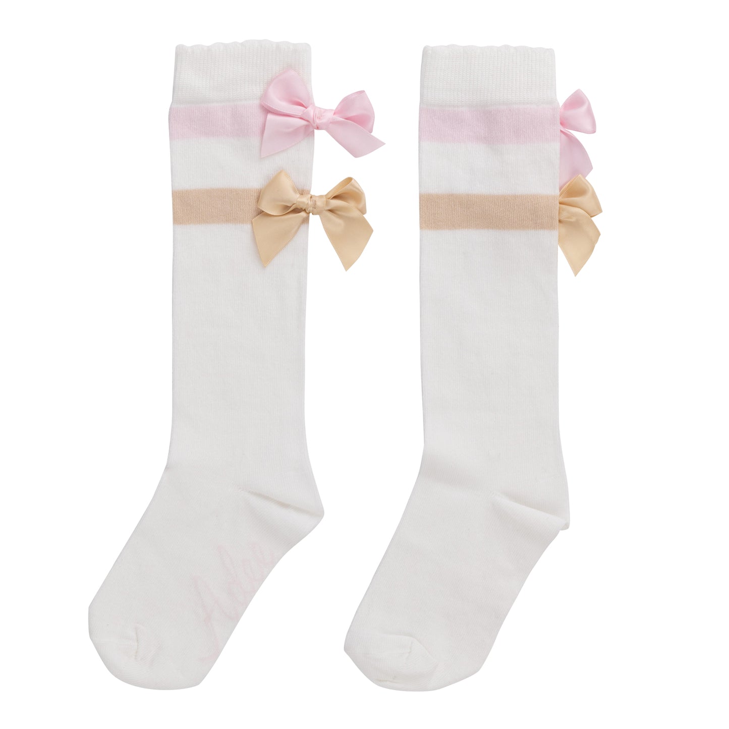 A'Dee, socks, A'Dee - Sissy Bow knee high socks, white. 5/6yrs