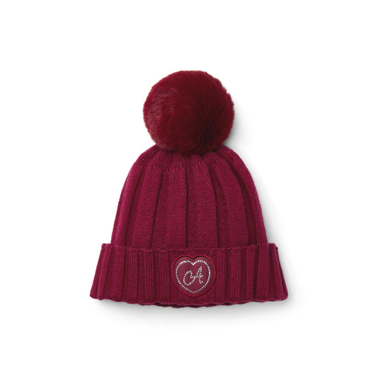 A'Dee - Burgandy pull on bobble hat