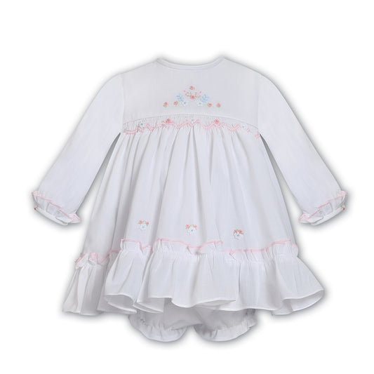 Sarah Louise - Traditional white hand smocked dress with pants