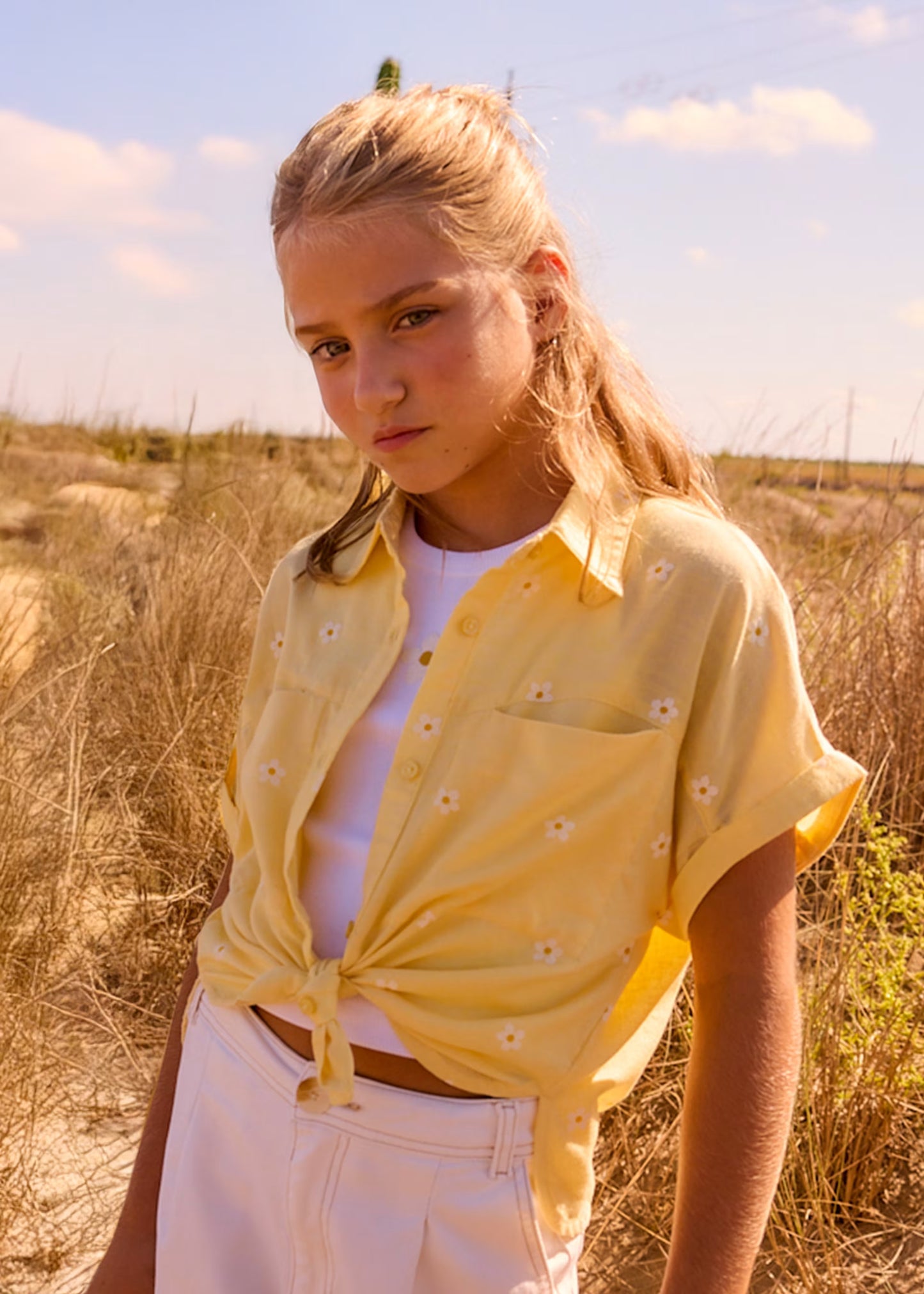 Mayoral - Shirt & Vest Set, Lemon