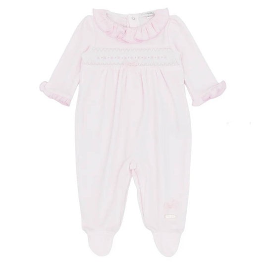 blues baby - light pink velour all in one, Mala Collection