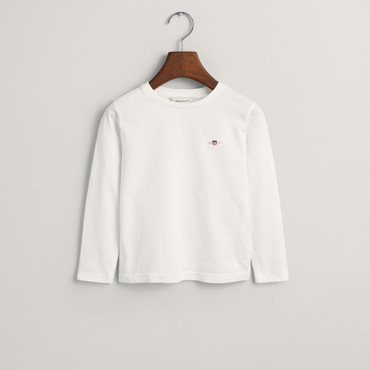 Gant, T-shirts, Gant - White LS T-shirt