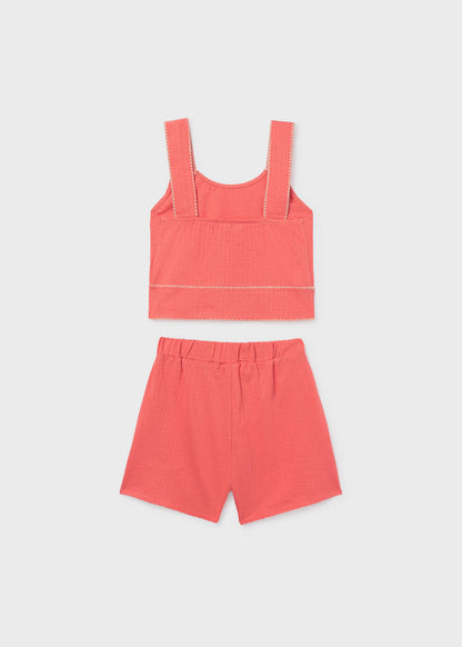 Mayoral - Coral 2 piece shorts outfit