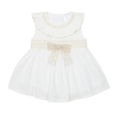 deolinda, Dresses, deolinda - Ivory dress with smocking detail