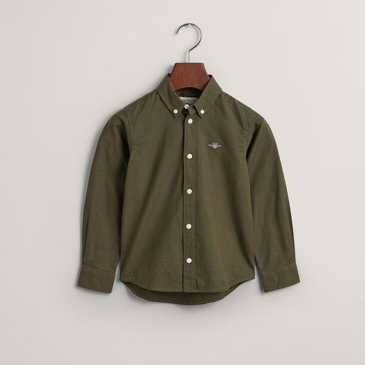 Gant, shirts, Gant - Shield Oxford shirt, juniper green