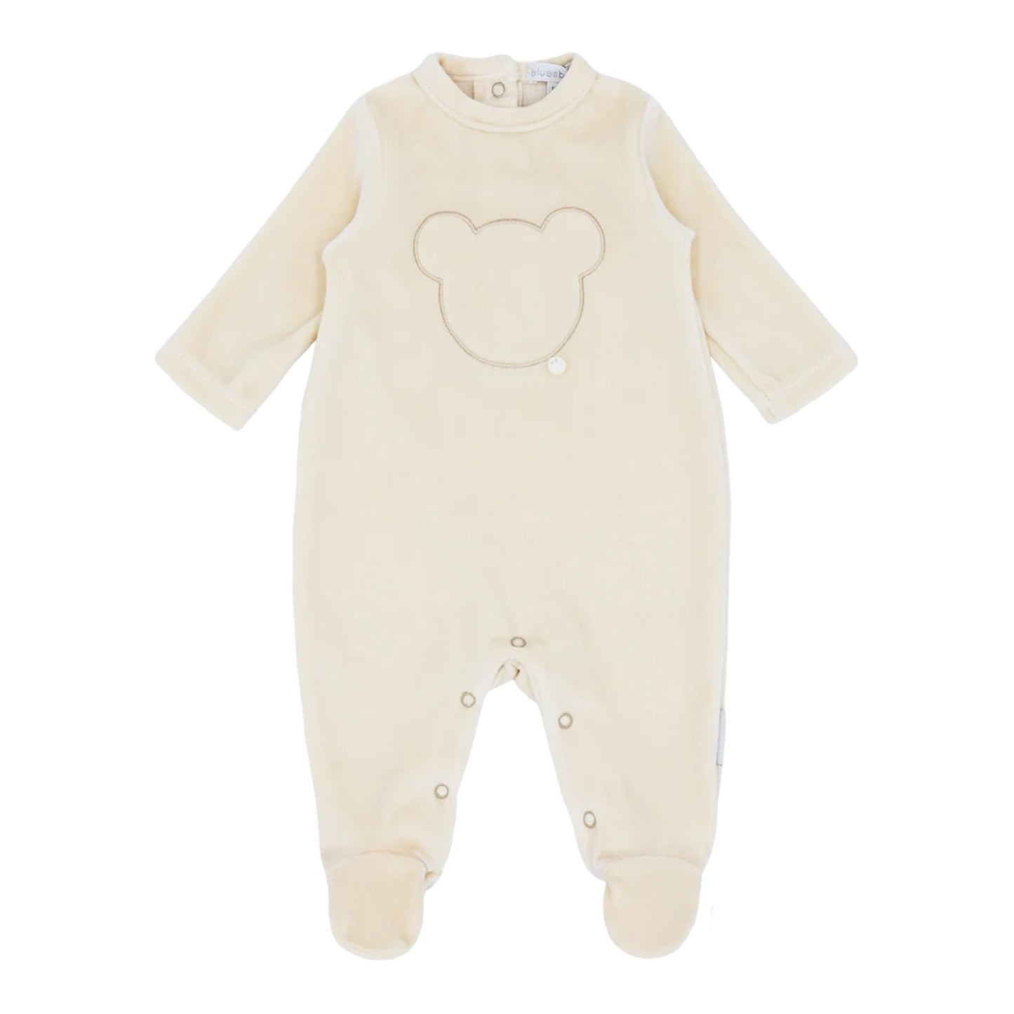 blues baby, All in ones, blues baby - Sand velour all in one, teddy motif