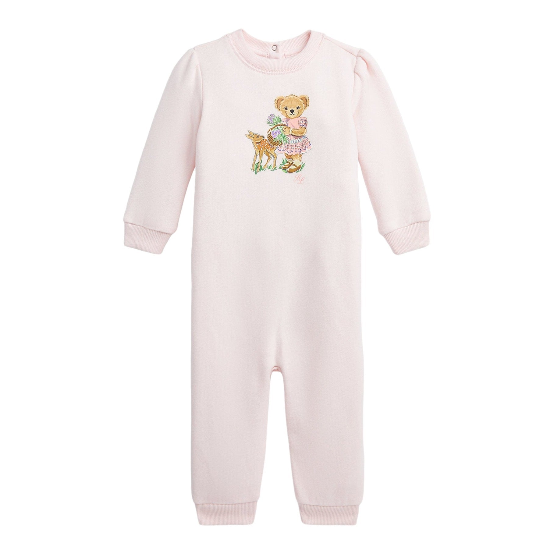 Ralph Lauren, all in ones, Ralph Lauren - Pink all in one, Signature bear front print, 9 months