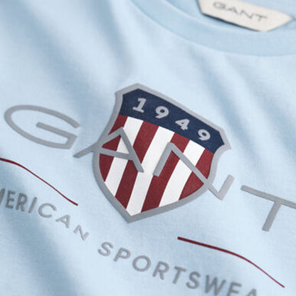 Gant, T-shirts, Gant - Calming blue archive shield short sleeved T-shirt