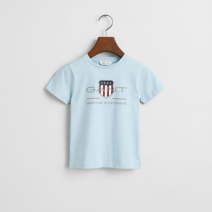 Gant, T-shirts, Gant - Calming blue archive shield short sleeved T-shirt